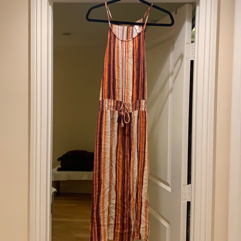 Xhiliration orange white dress